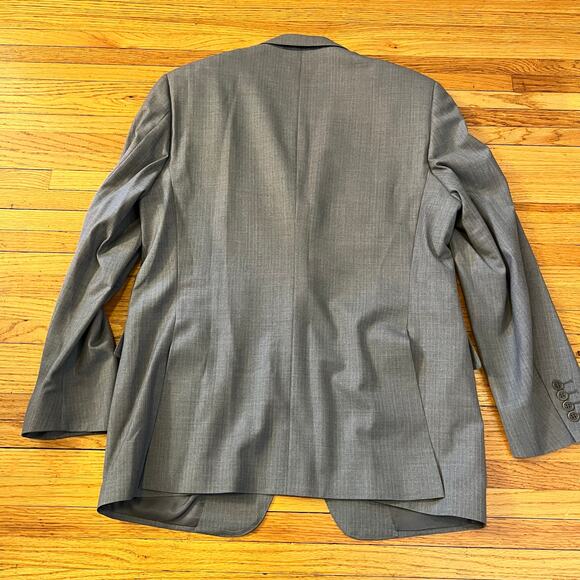 ENZO Sport Coat Mens 42 Striped Two Button Double Vented Blazer Gray - Picture 4 of 12